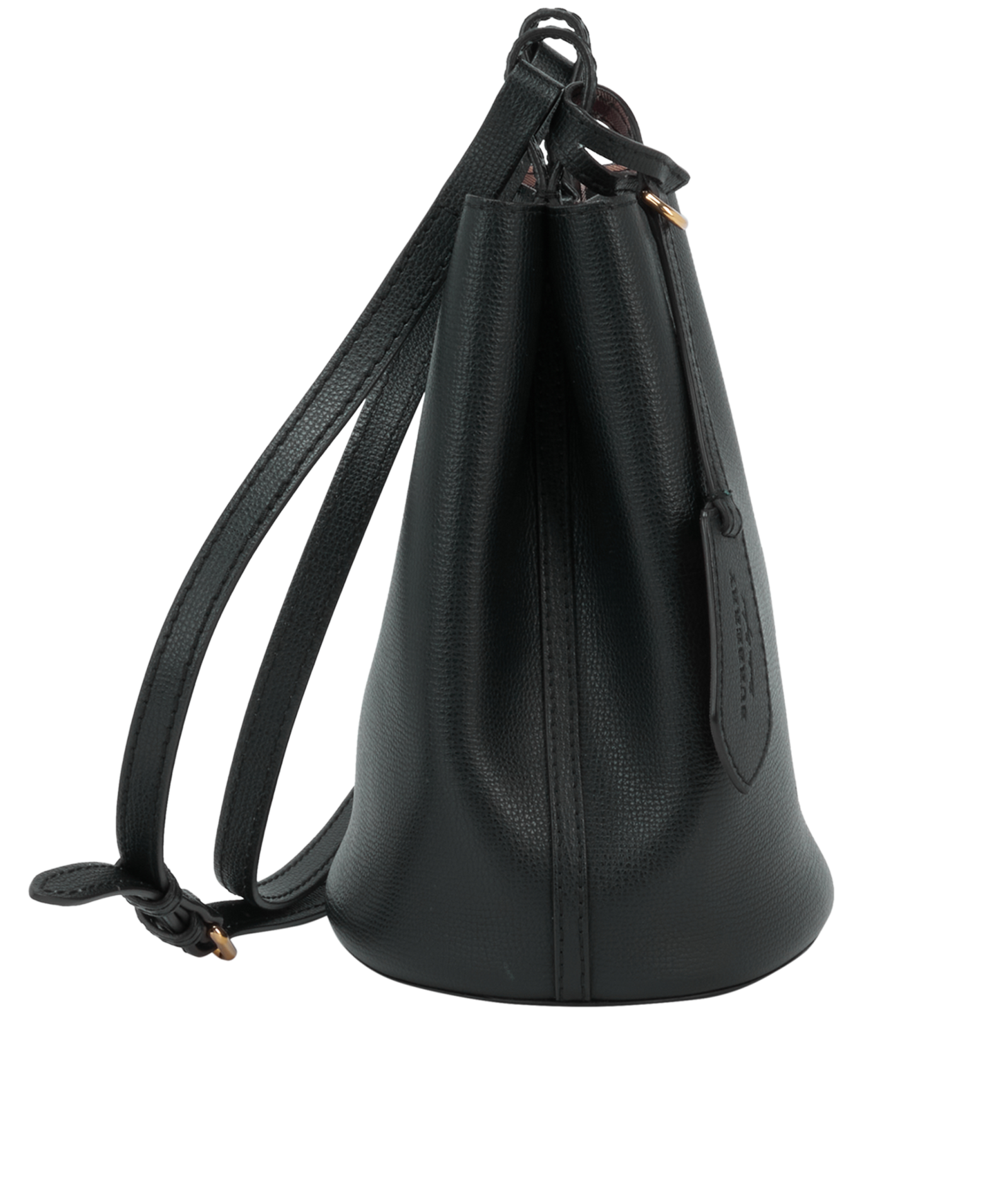 Lorne Bucket Bag, &pound;395, Handbags, Black, Leather, Side view